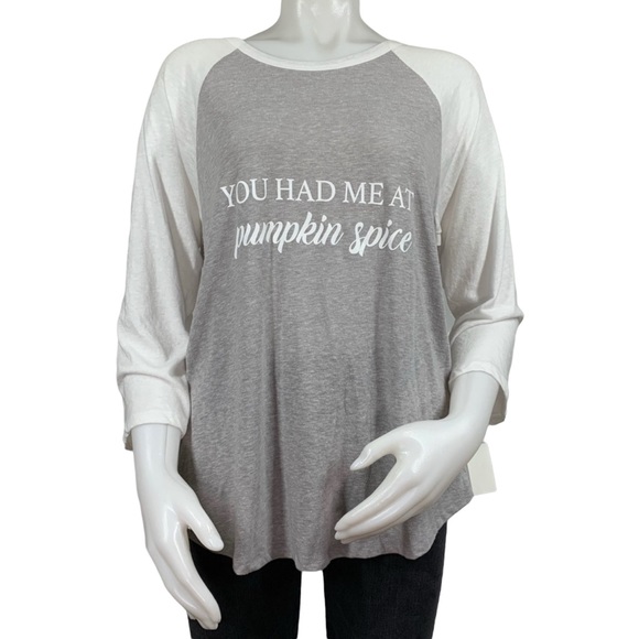 🎃☕️"You Had Me At Pumpkin Spice" Baseball Tee NWT☕️🎃 - Picture 1 of 6